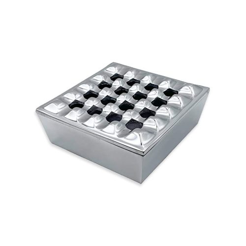 Square Grid Cigar Ashtray Silver